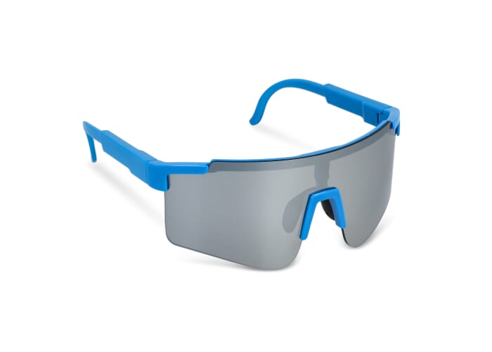 Lunettes de sport promotionnelles UV400 avec verres miroir Bleu clair